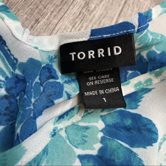 Torrid Floral Paisley Sheer Chiffon Tank Hi-Lo Top Plus Size 1X - Picture 3 of 5